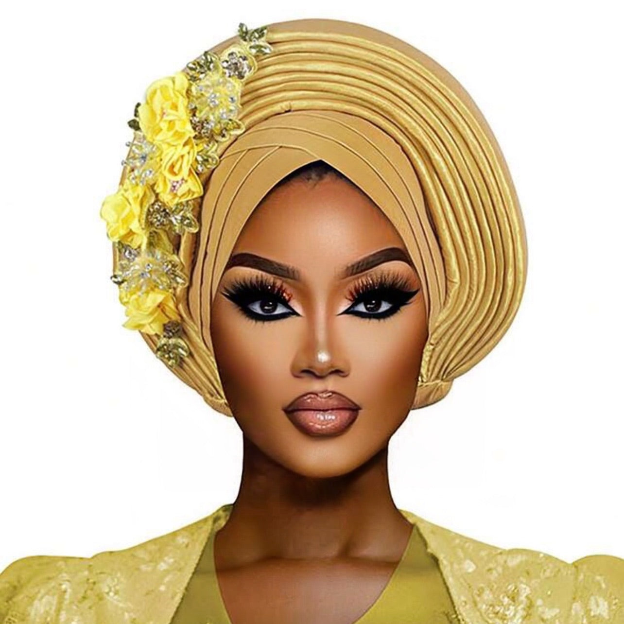 Glitter flowers auto gele